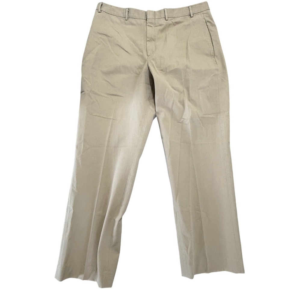 LL Bean Mens Khaki Chinos Cotton Lycra Stretch Pants Tan W38 L29.5 HG601X